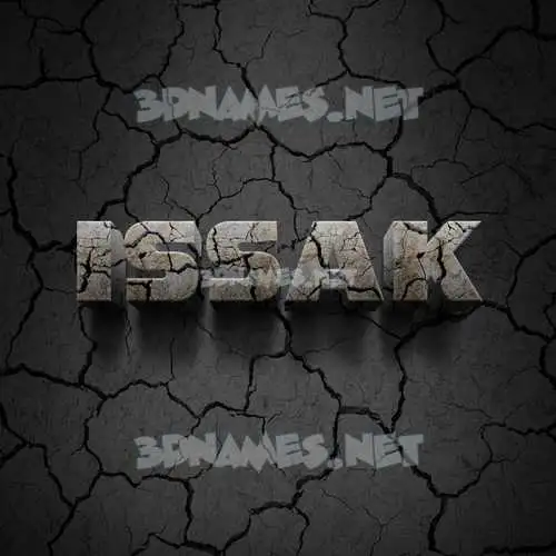 issak in Cracked Stone style - 3D name wallpaper