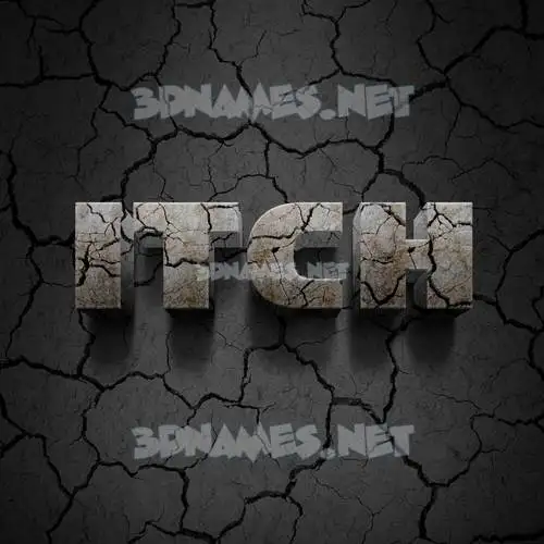 itch in Cracked Stone style - 3D name wallpaper