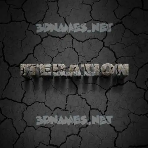 iteration in Cracked Stone style - 3D name wallpaper