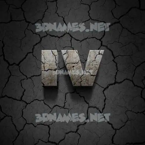 iv in Cracked Stone style - 3D name wallpaper iv in Cracked Stone style - 3D name wallpaper