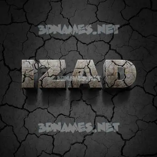 izad in Cracked Stone style - 3D name wallpaper izad in Cracked Stone style - 3D name wallpaper