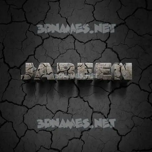 jabeen in Cracked Stone style - 3D name wallpaper