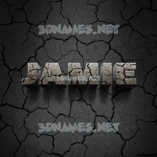 jamie in Cracked Stone style - 3D name wallpaper
