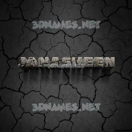 janasheen in Cracked Stone style - 3D name wallpaper