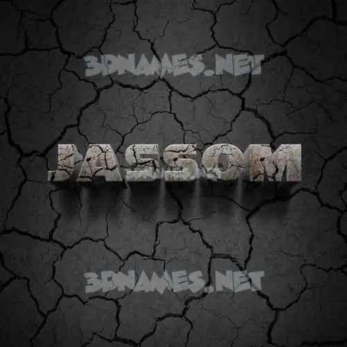jassom in Cracked Stone style - 3D name wallpaper