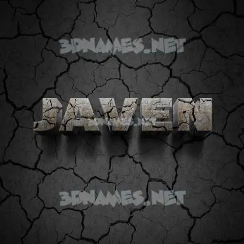 javen in Cracked Stone style - 3D name wallpaper