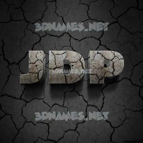jdp in Cracked Stone style - 3D name wallpaper