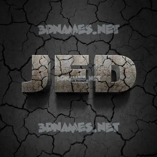 jed in Cracked Stone style - 3D name wallpaper