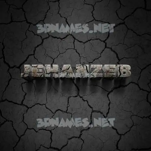 jehanzeb in Cracked Stone style - 3D name wallpaper
