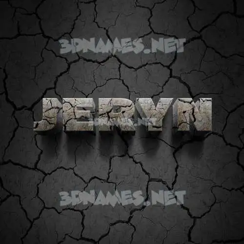 jeryn in Cracked Stone style - 3D name wallpaper
