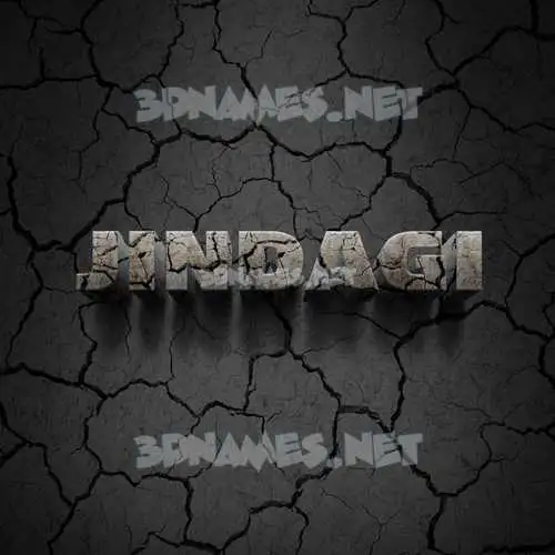 jindagi in Cracked Stone style - 3D name wallpaper