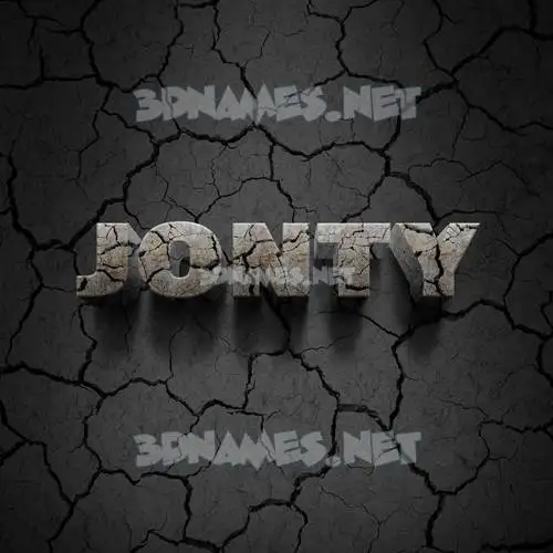 jonty in Cracked Stone style - 3D name wallpaper