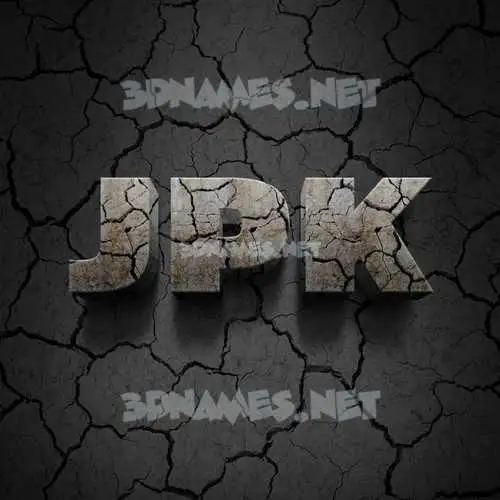 jpk in Cracked Stone style - 3D name wallpaper