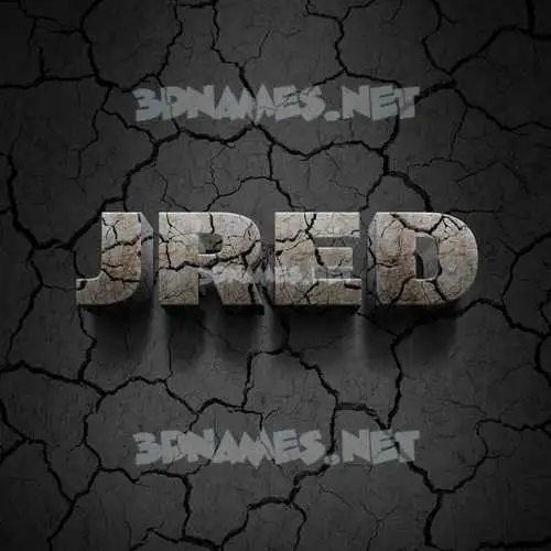 jred in Cracked Stone style - 3D name wallpaper jred in Cracked Stone style - 3D name wallpaper