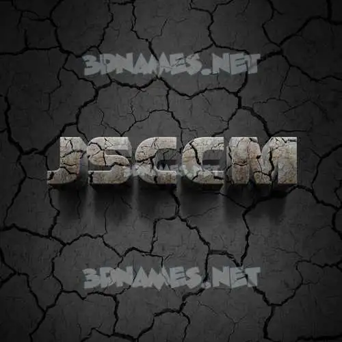 jsccm in Cracked Stone style - 3D name wallpaper