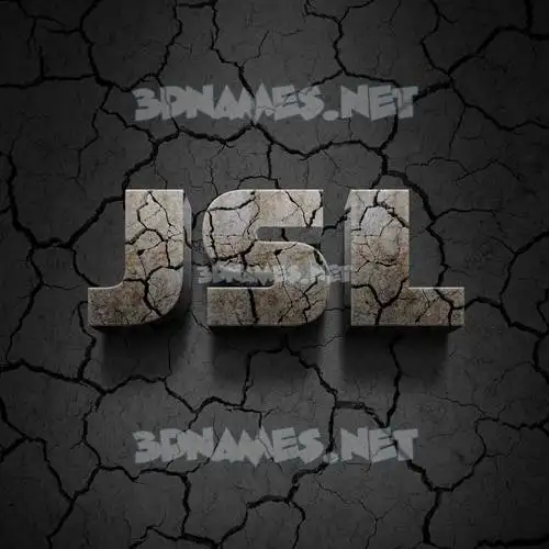 jsl in Cracked Stone style - 3D name wallpaper