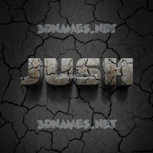 jush in Cracked Stone style - 3D name wallpaper jush in Cracked Stone style - 3D name wallpaper
