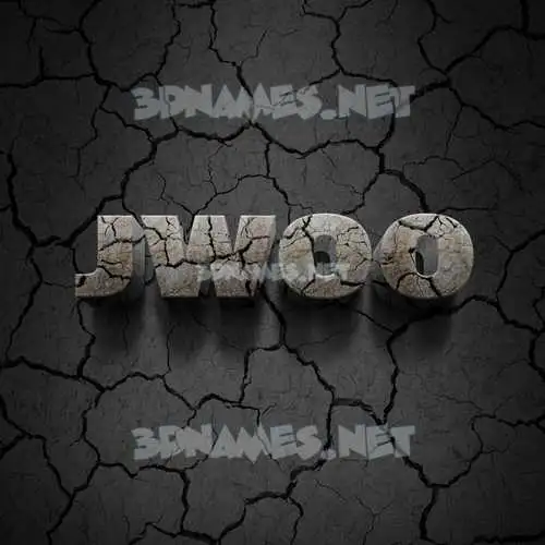jwoo in Cracked Stone style - 3D name wallpaper