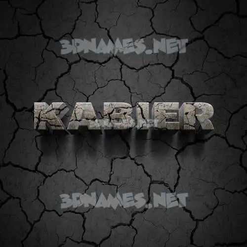 kabier in Cracked Stone style - 3D name wallpaper