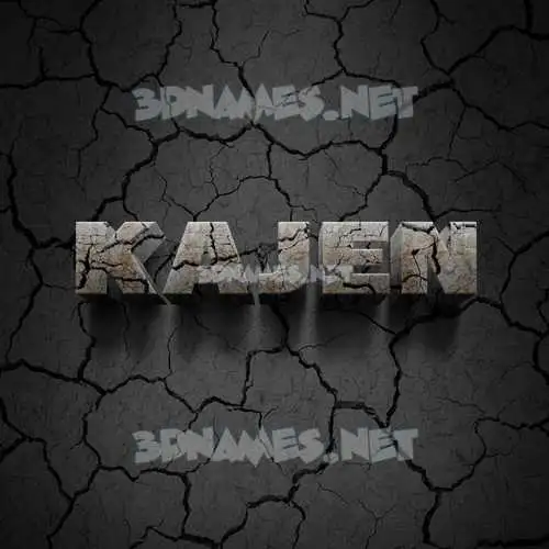 kajen in Cracked Stone style - 3D name wallpaper