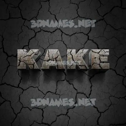 kake in Cracked Stone style - 3D name wallpaper