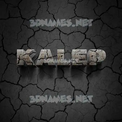 kalep in Cracked Stone style - 3D name wallpaper