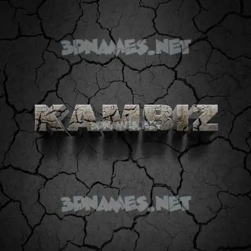 kambiz in Cracked Stone style - 3D name wallpaper