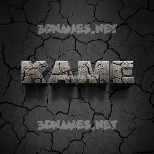 kame in Cracked Stone style - 3D name wallpaper