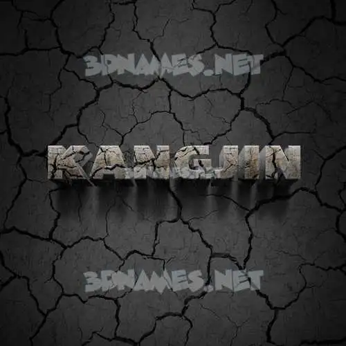 kangjin in Cracked Stone style - 3D name wallpaper
