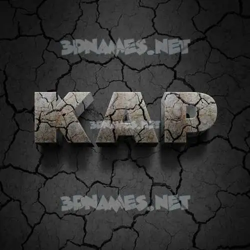 kap in Cracked Stone style - 3D name wallpaper kap in Cracked Stone style - 3D name wallpaper