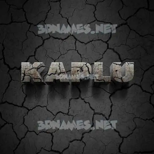 kaplu in Cracked Stone style - 3D name wallpaper