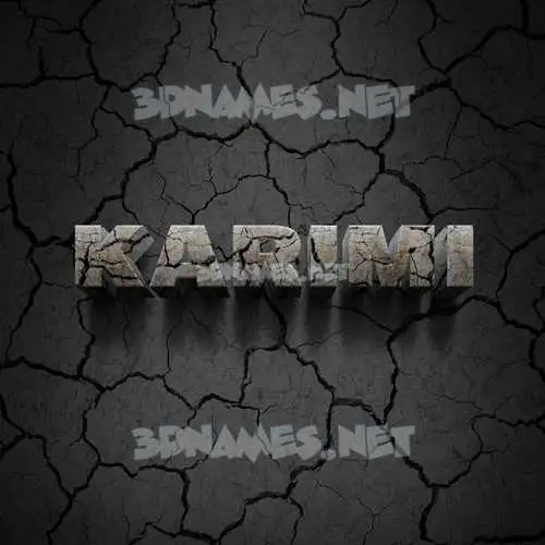 karimi in Cracked Stone style - 3D name wallpaper