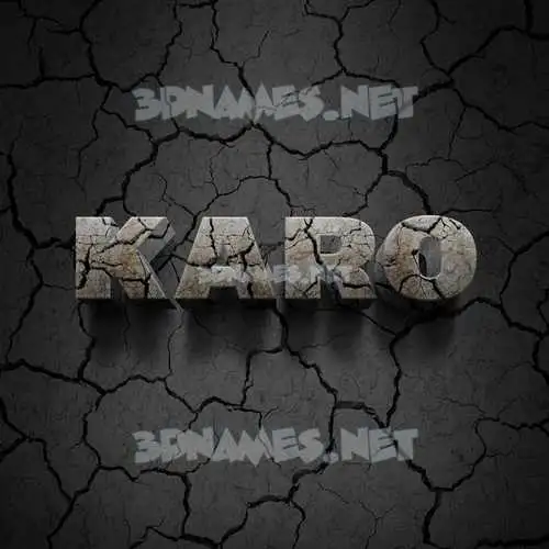 karo in Cracked Stone style - 3D name wallpaper