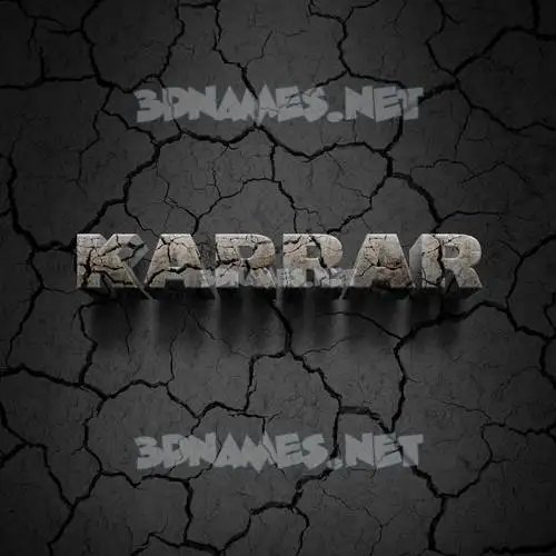 karrar in Cracked Stone style - 3D name wallpaper