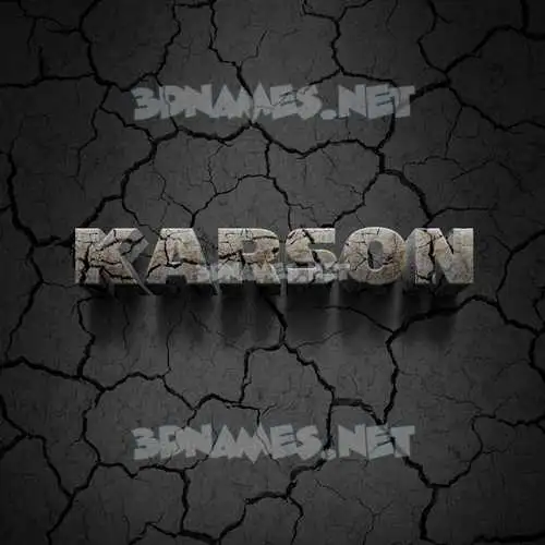 karson in Cracked Stone style - 3D name wallpaper