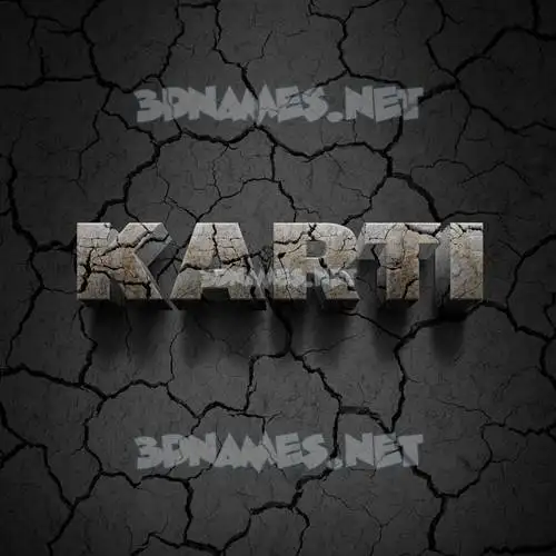 karti in Cracked Stone style - 3D name wallpaper