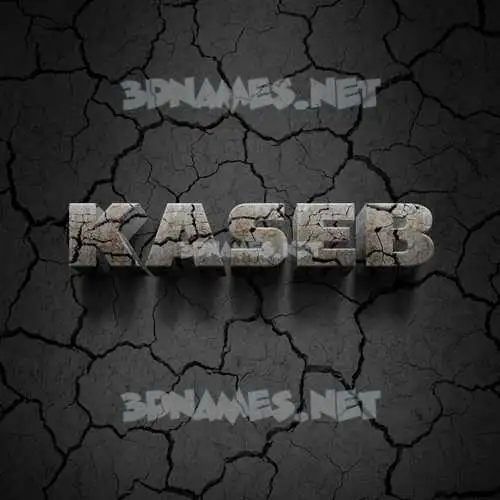 kaseb in Cracked Stone style - 3D name wallpaper