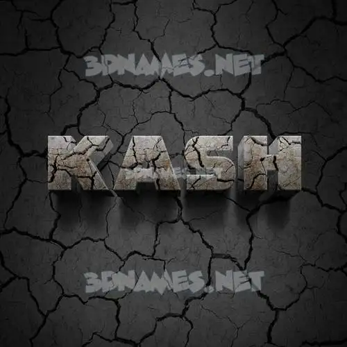 kash in Cracked Stone style - 3D name wallpaper