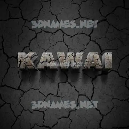 kawai in Cracked Stone style - 3D name wallpaper kawai in Cracked Stone style - 3D name wallpaper