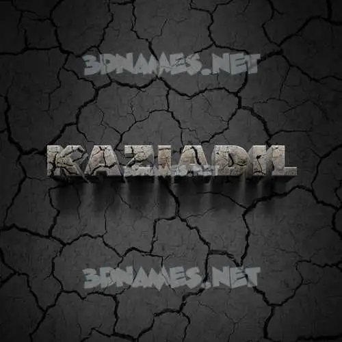 kaziadil in Cracked Stone style - 3D name wallpaper kaziadil in Cracked Stone style - 3D name wallpaper