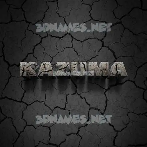 kazuma in Cracked Stone style - 3D name wallpaper