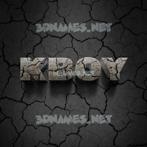 kboy in Cracked Stone style - 3D name wallpaper