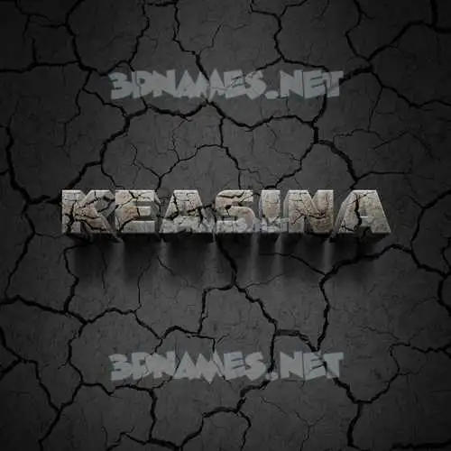 keasina in Cracked Stone style - 3D name wallpaper