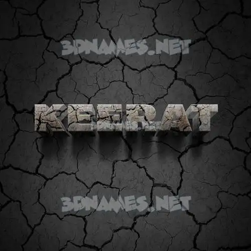 keerat in Cracked Stone style - 3D name wallpaper