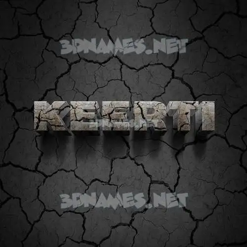 keerti in Cracked Stone style - 3D name wallpaper