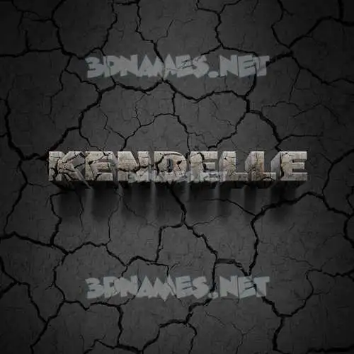 kendelle in Cracked Stone style - 3D name wallpaper