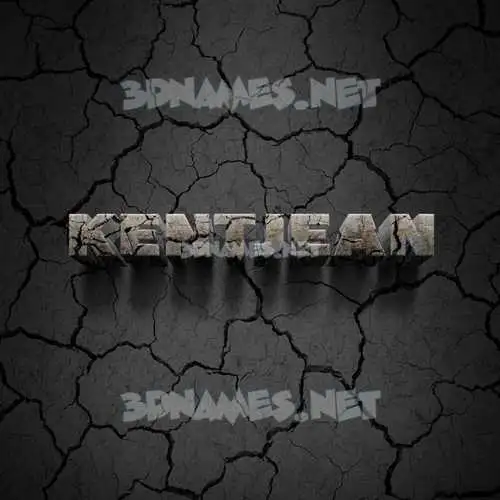 kentjean in Cracked Stone style - 3D name wallpaper