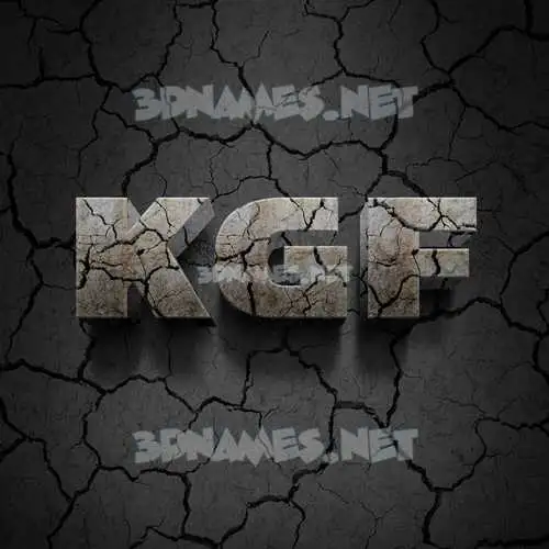 kgf in Cracked Stone style - 3D name wallpaper kgf in Cracked Stone style - 3D name wallpaper