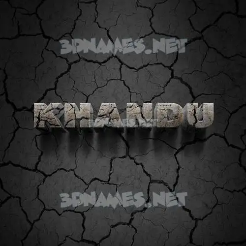 khandu in Cracked Stone style - 3D name wallpaper