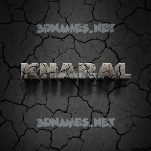 kharal in Cracked Stone style - 3D name wallpaper